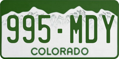 CO license plate 995MDY