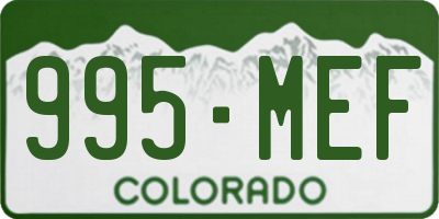 CO license plate 995MEF