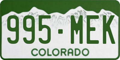 CO license plate 995MEK
