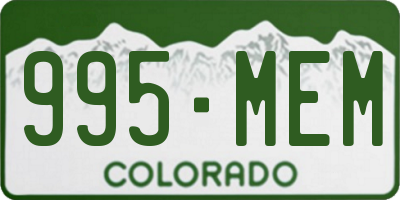 CO license plate 995MEM