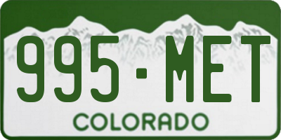 CO license plate 995MET