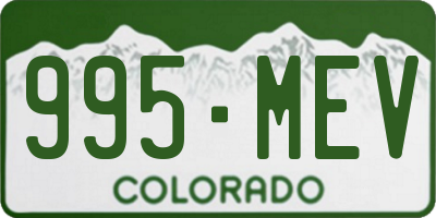 CO license plate 995MEV