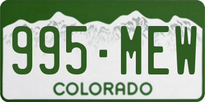 CO license plate 995MEW