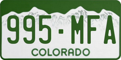 CO license plate 995MFA
