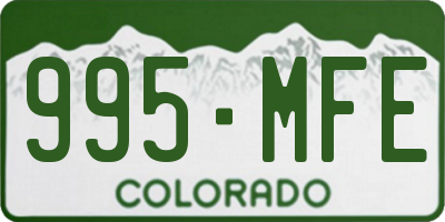 CO license plate 995MFE