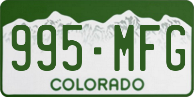 CO license plate 995MFG