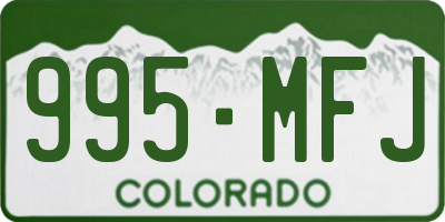 CO license plate 995MFJ