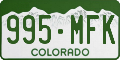 CO license plate 995MFK