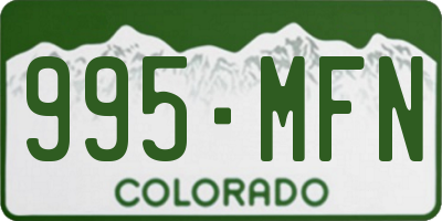 CO license plate 995MFN