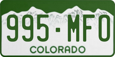 CO license plate 995MFO