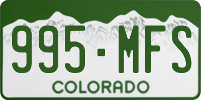 CO license plate 995MFS