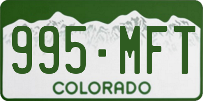 CO license plate 995MFT