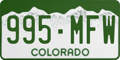CO license plate 995MFW