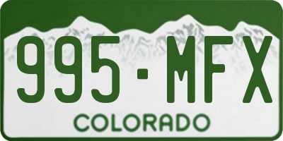 CO license plate 995MFX
