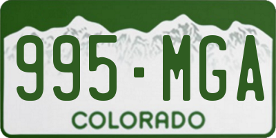 CO license plate 995MGA