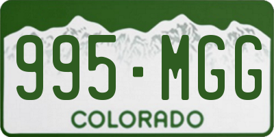 CO license plate 995MGG
