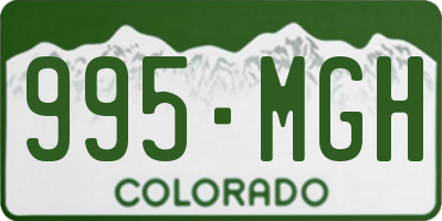 CO license plate 995MGH