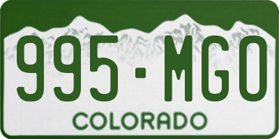 CO license plate 995MGO