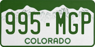 CO license plate 995MGP