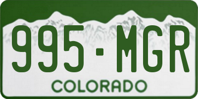 CO license plate 995MGR