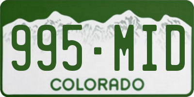 CO license plate 995MID