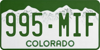 CO license plate 995MIF