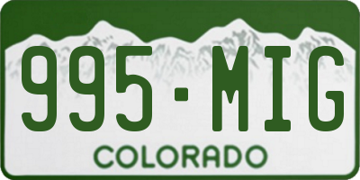 CO license plate 995MIG