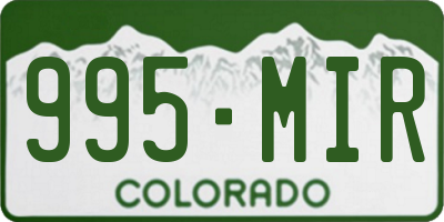CO license plate 995MIR
