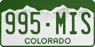 CO license plate 995MIS
