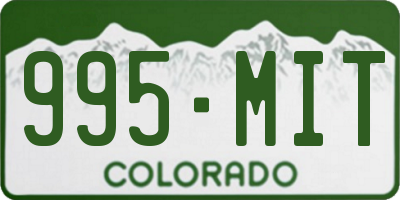 CO license plate 995MIT