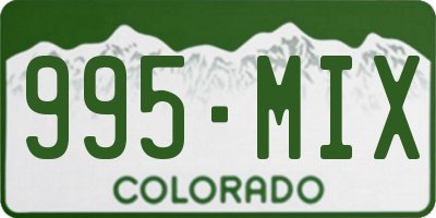 CO license plate 995MIX