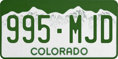 CO license plate 995MJD