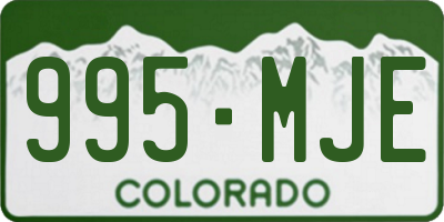 CO license plate 995MJE