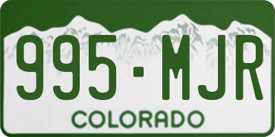 CO license plate 995MJR