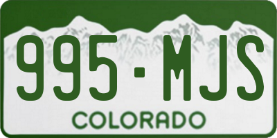 CO license plate 995MJS