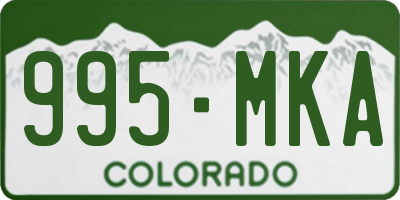 CO license plate 995MKA