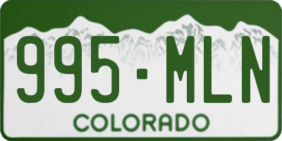CO license plate 995MLN