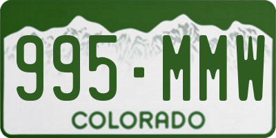 CO license plate 995MMW
