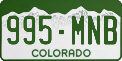 CO license plate 995MNB