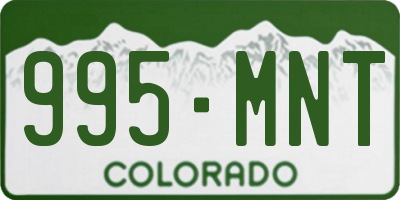 CO license plate 995MNT