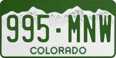 CO license plate 995MNW