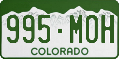 CO license plate 995MOH