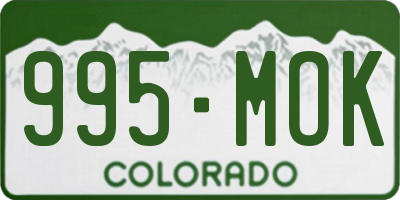 CO license plate 995MOK