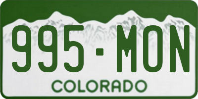 CO license plate 995MON