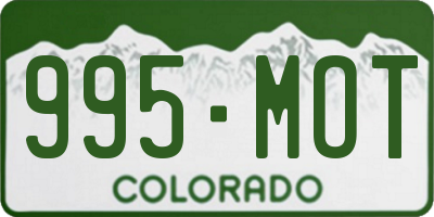 CO license plate 995MOT