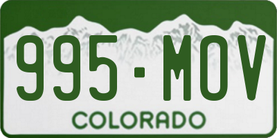 CO license plate 995MOV