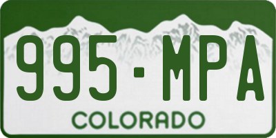 CO license plate 995MPA