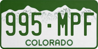 CO license plate 995MPF