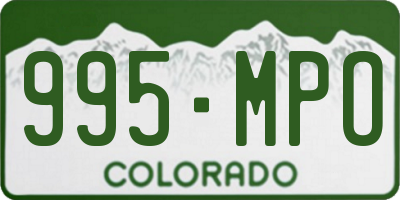 CO license plate 995MPO
