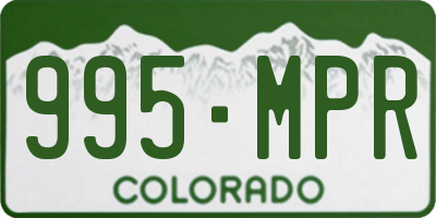 CO license plate 995MPR